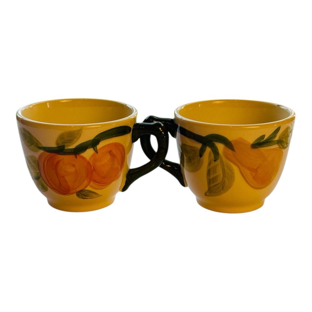 Franciscan Fresh Fruit Coffee Cups Pair Vintage